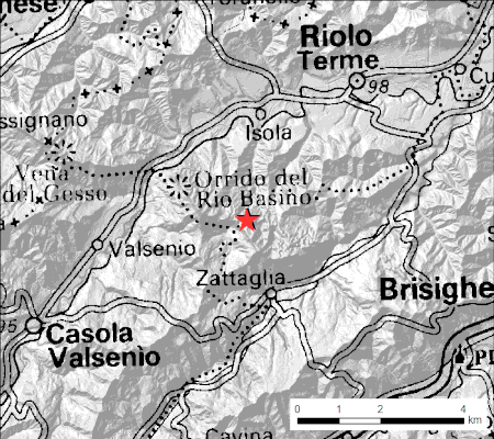 Mappa dell'ingresso della grotta