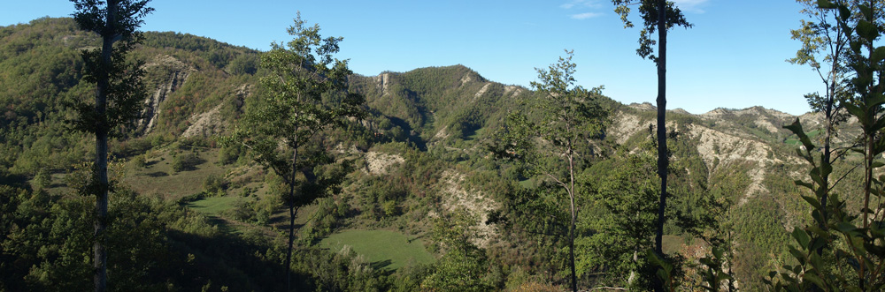 Panoramica della deformazione degli strati dal Monte Fagiola Nuova