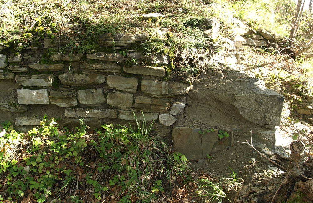 Resti delle mura di fondazione del Castello di Uguccione della Fagiola