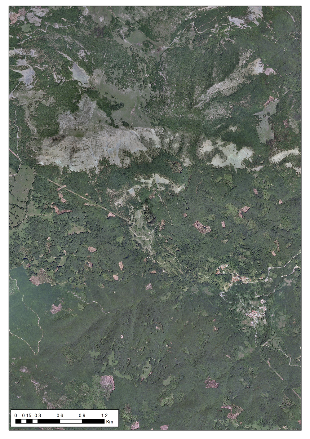 Vista del M. Ragola e della frana sul versante meridionale - foto aerea 2011